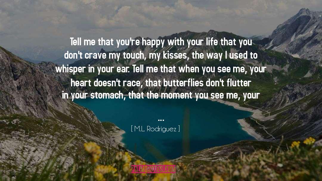 M.L. Rodriguez Quotes: Tell me that you're happy