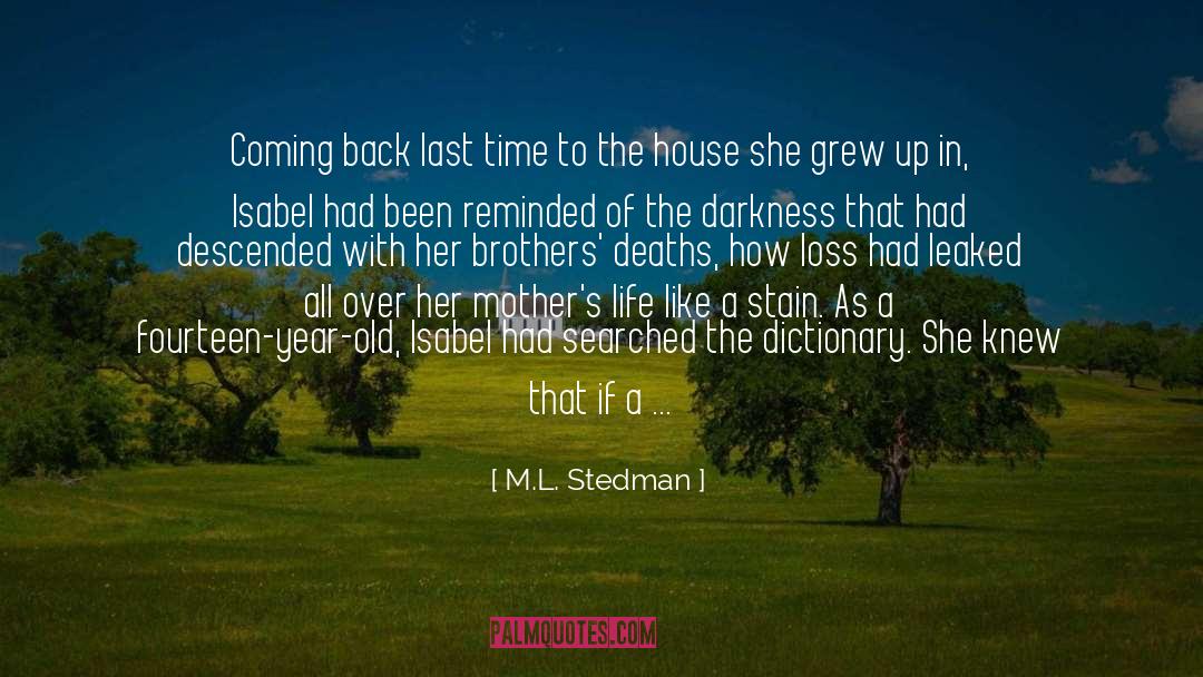 M.L. Stedman Quotes: Coming back last time to