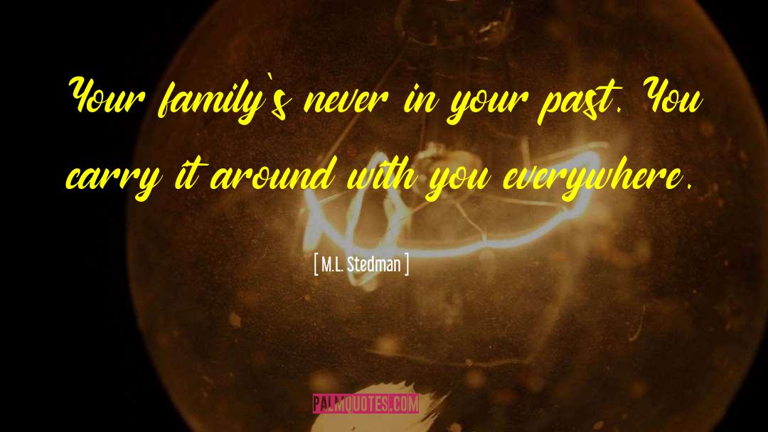 M.L. Stedman Quotes: Your family's never in your