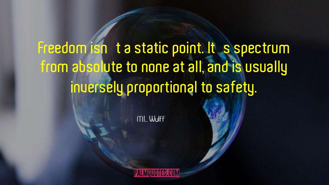 M.L. Wulff Quotes: Freedom isn't a static point.