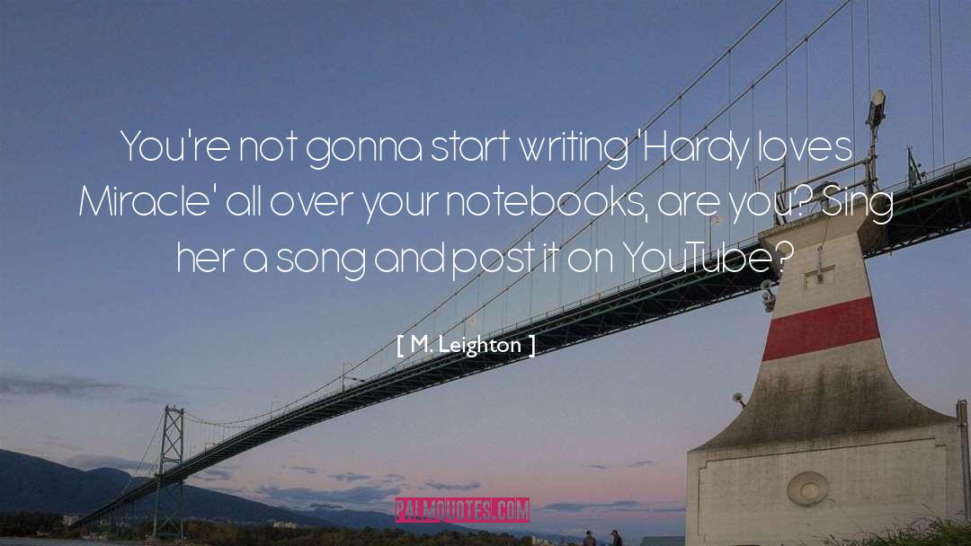 M. Leighton Quotes: You're not gonna start writing