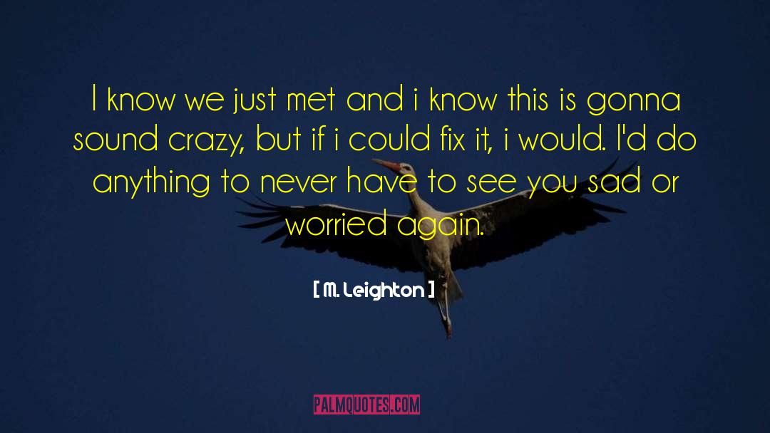 M. Leighton Quotes: I know we just met