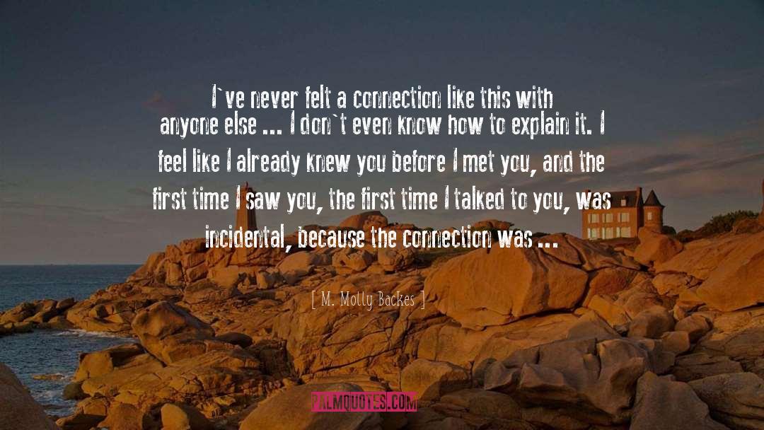 M. Molly Backes Quotes: I've never felt a connection