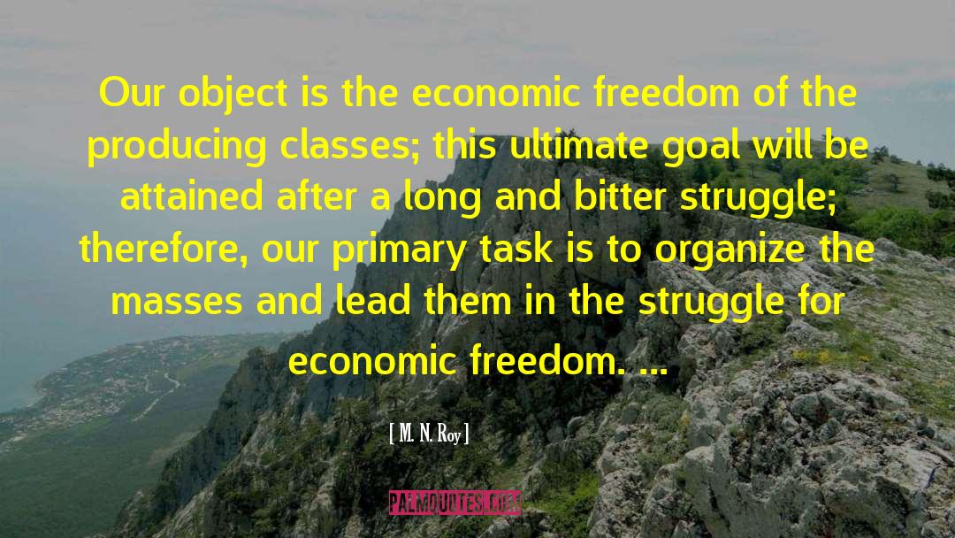 M. N. Roy Quotes: Our object is the economic