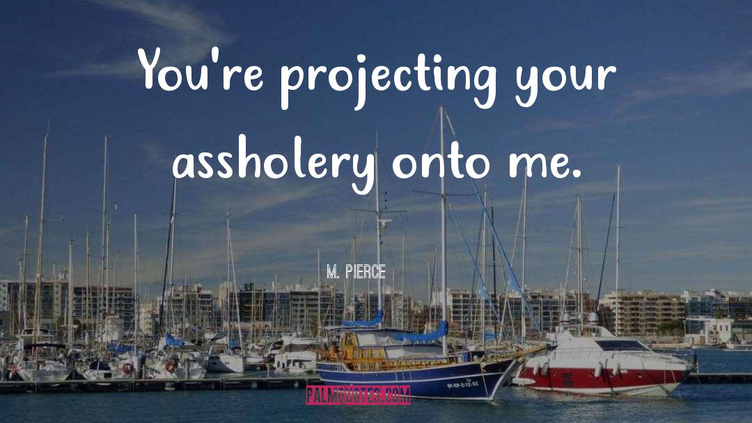 M. Pierce Quotes: You're projecting your assholery onto