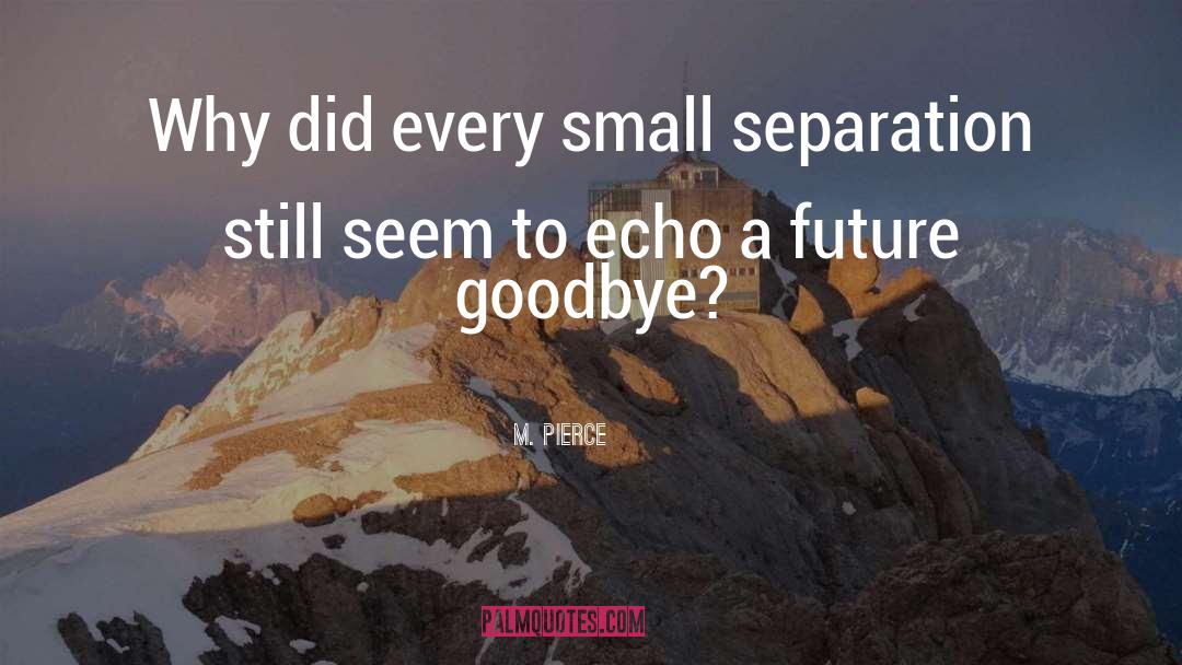 M. Pierce Quotes: Why did every small separation