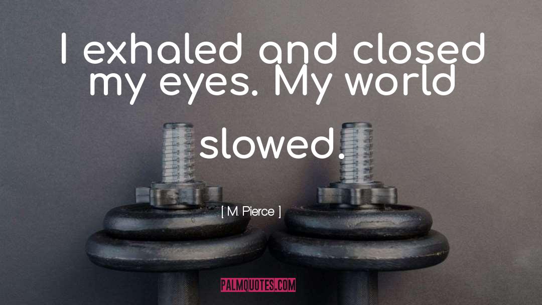 M. Pierce Quotes: I exhaled and closed my