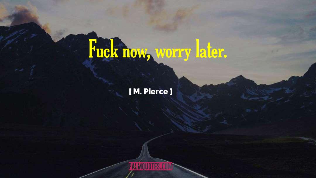 M. Pierce Quotes: Fuck now, worry later.