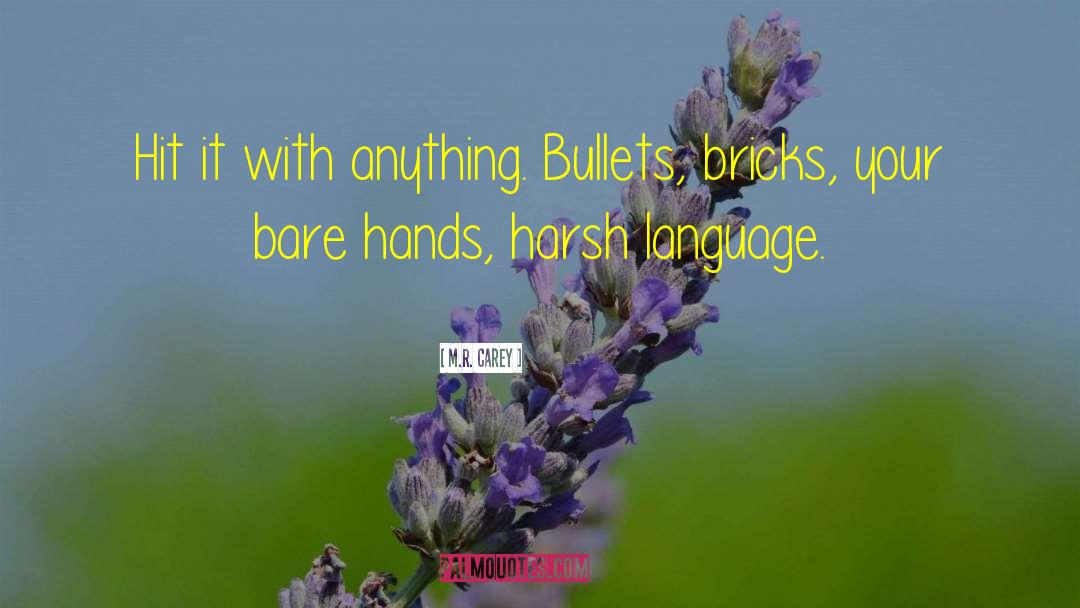 M.R. Carey Quotes: Hit it with anything. Bullets,