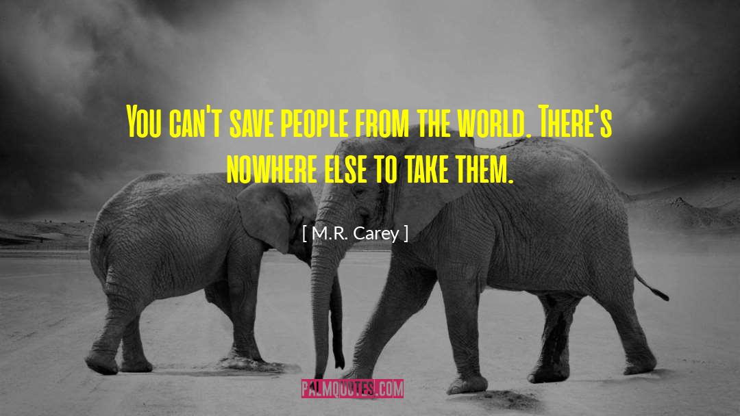 M.R. Carey Quotes: You can't save people from