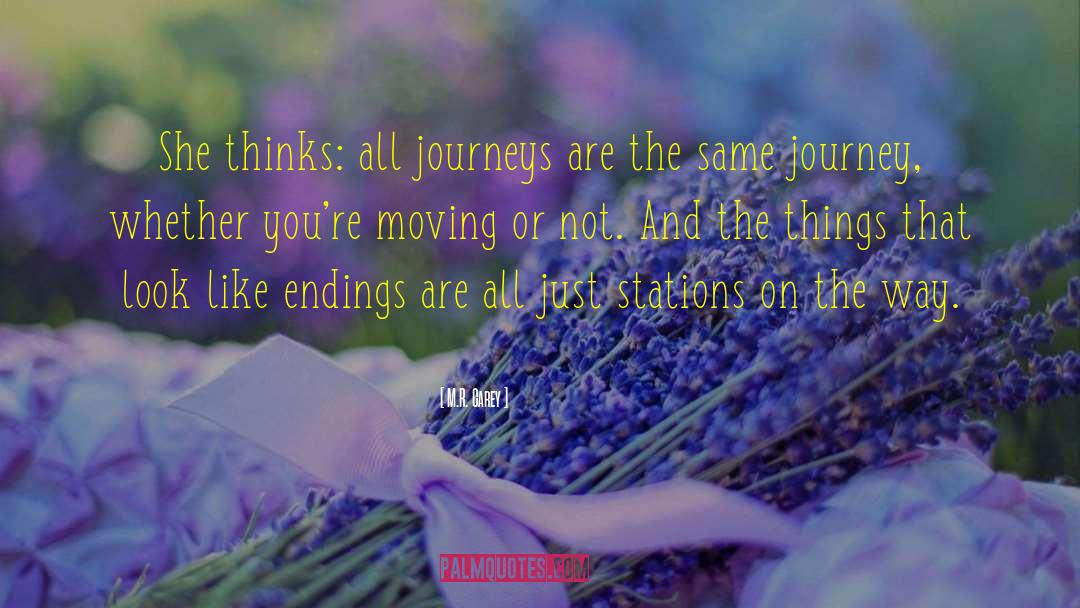 M.R. Carey Quotes: She thinks: all journeys are