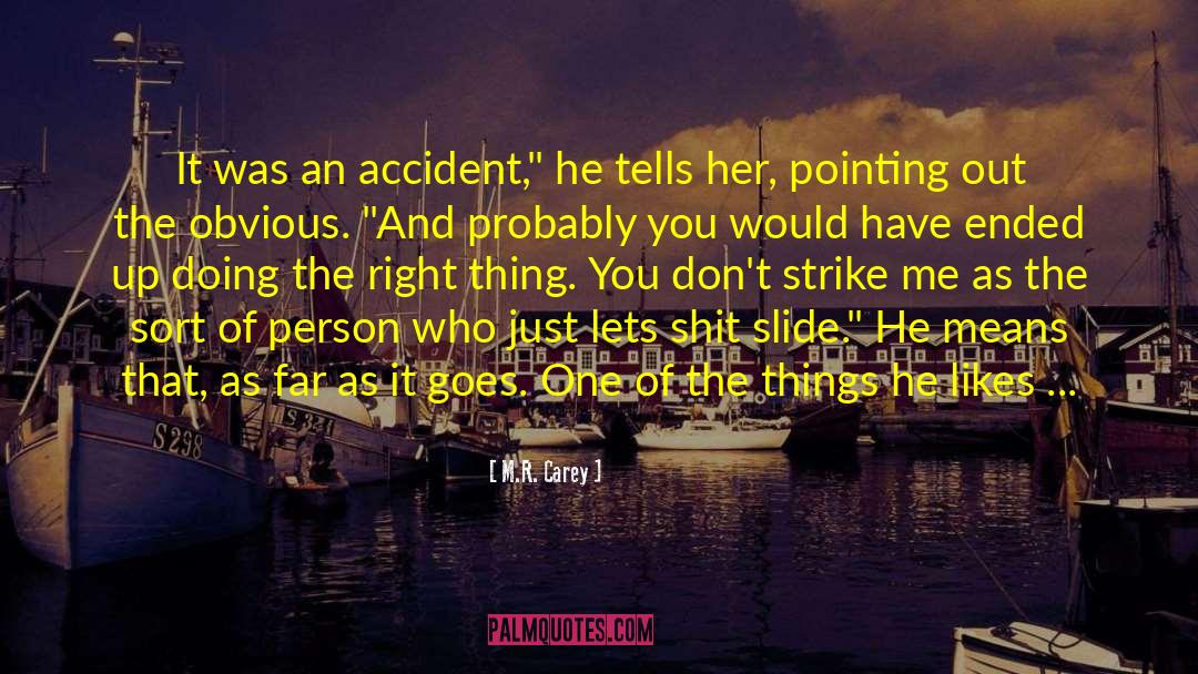 M.R. Carey Quotes: It was an accident,