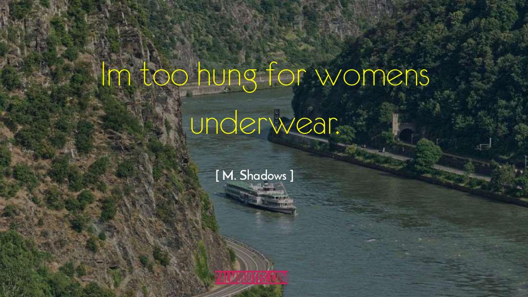 M. Shadows Quotes: Im too hung for womens