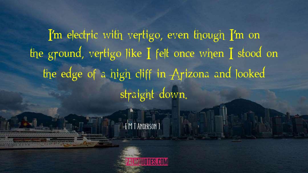 M T Anderson Quotes: I'm electric with vertigo, even