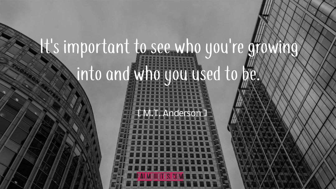 M T Anderson Quotes: It's important to see who