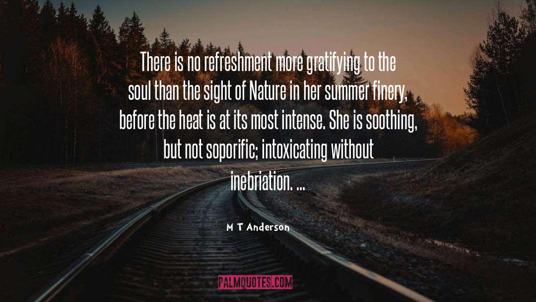 M T Anderson Quotes: There is no refreshment more