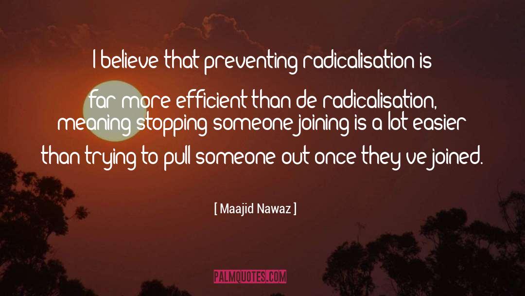 Maajid Nawaz Quotes: I believe that preventing radicalisation