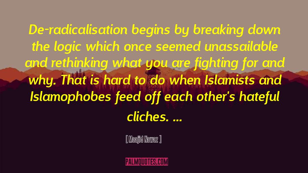 Maajid Nawaz Quotes: De-radicalisation begins by breaking down