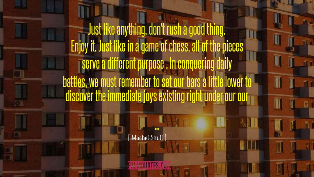 Machel Shull Quotes: Just like anything, don't rush