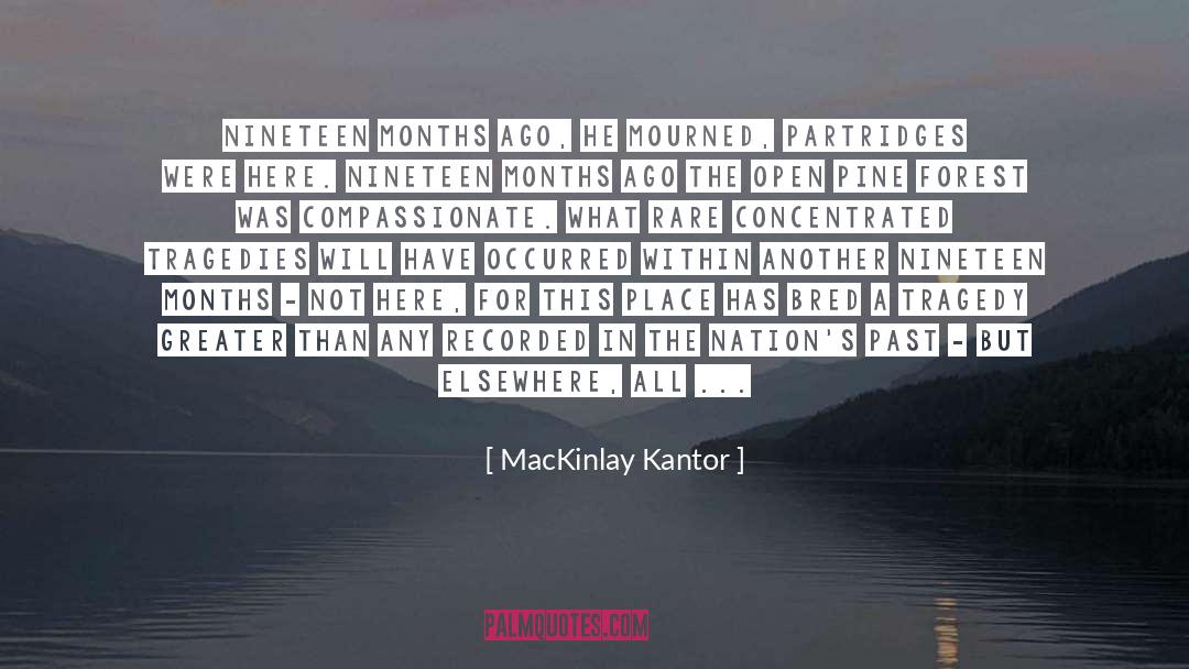 MacKinlay Kantor Quotes: Nineteen months ago, he mourned,
