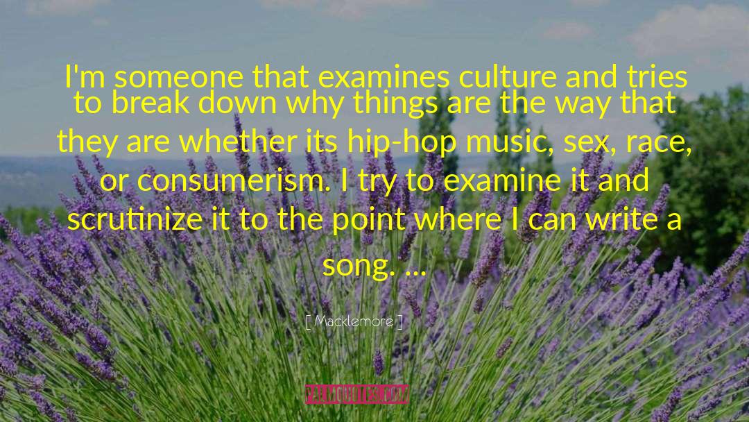Macklemore Quotes: I'm someone that examines culture