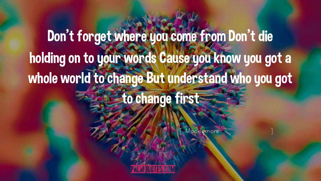 Macklemore Quotes: Don't forget where you come