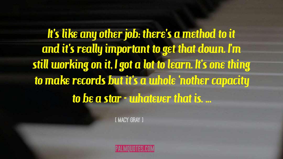 Macy Gray Quotes: It's like any other job: