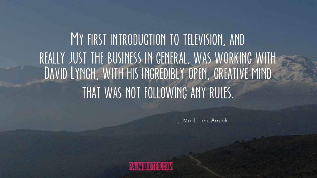 Madchen Amick Quotes: My first introduction to television,