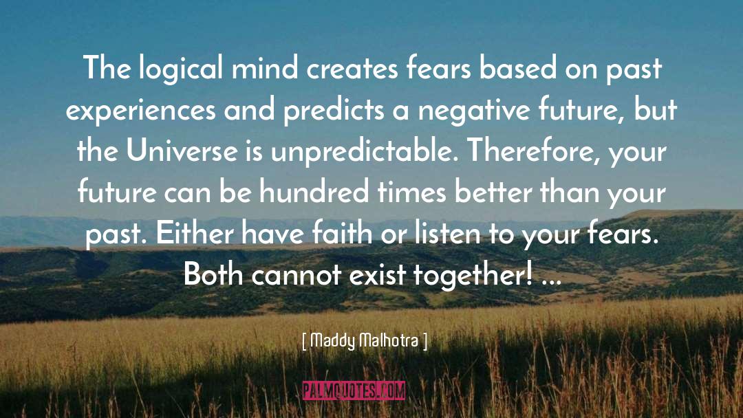 Maddy Malhotra Quotes: The logical mind creates fears
