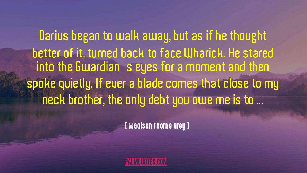 Madison Thorne Grey Quotes: Darius began to walk away,