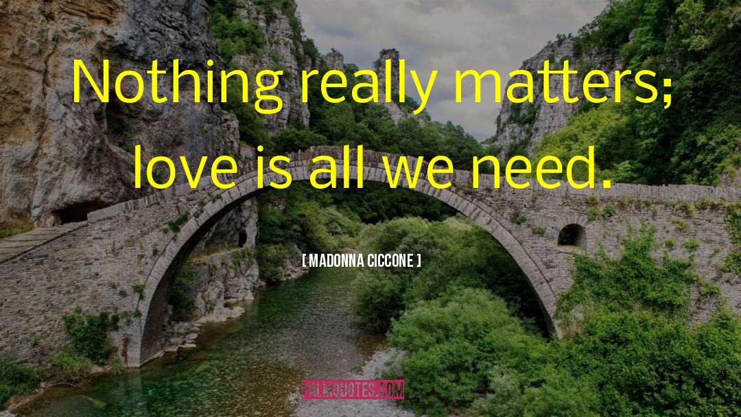 Madonna Ciccone Quotes: Nothing really matters; love is