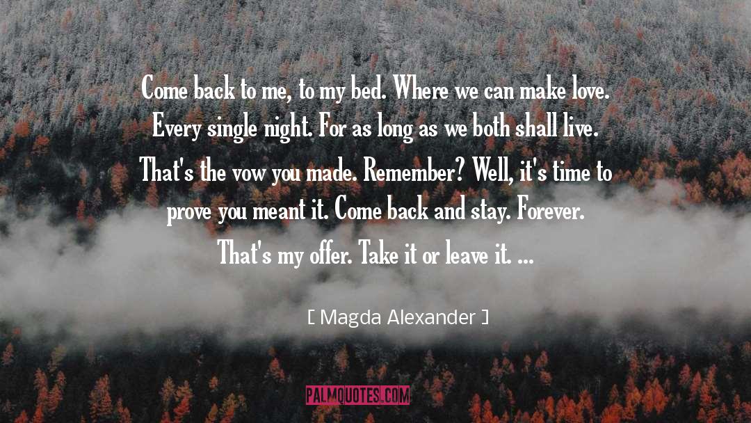Magda Alexander Quotes: Come back to me, to