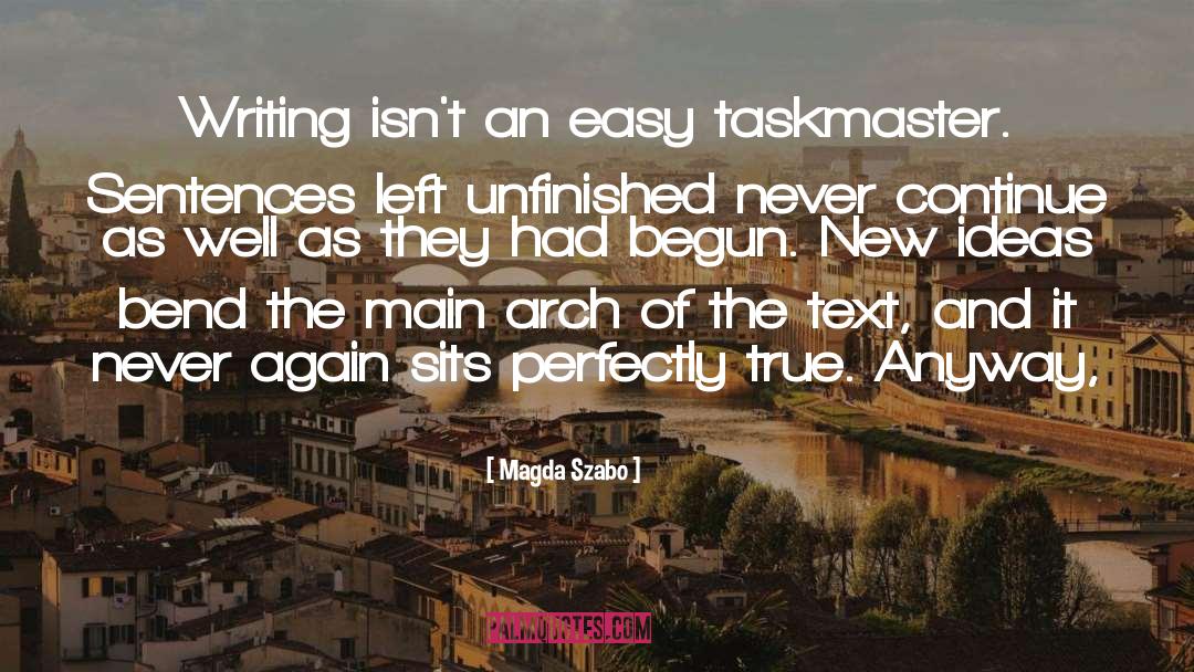 Magda Szabo Quotes: Writing isn't an easy taskmaster.