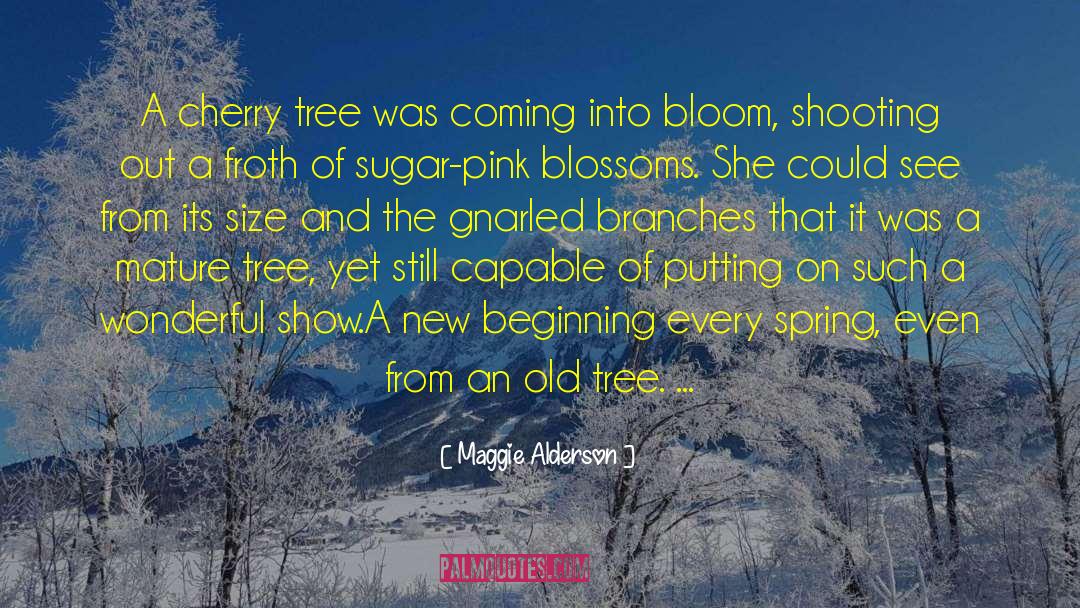 Maggie Alderson Quotes: A cherry tree was coming