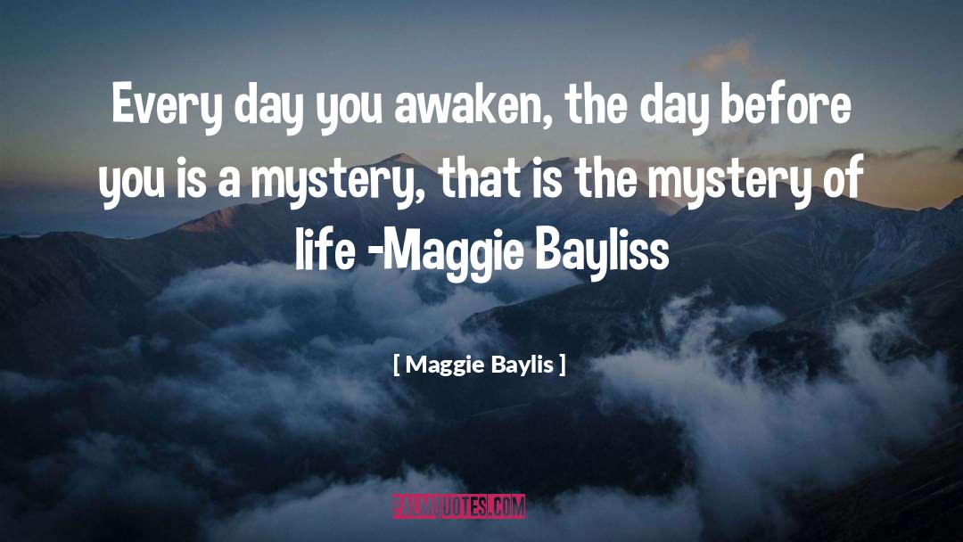 Maggie Baylis Quotes: Every day you awaken, the