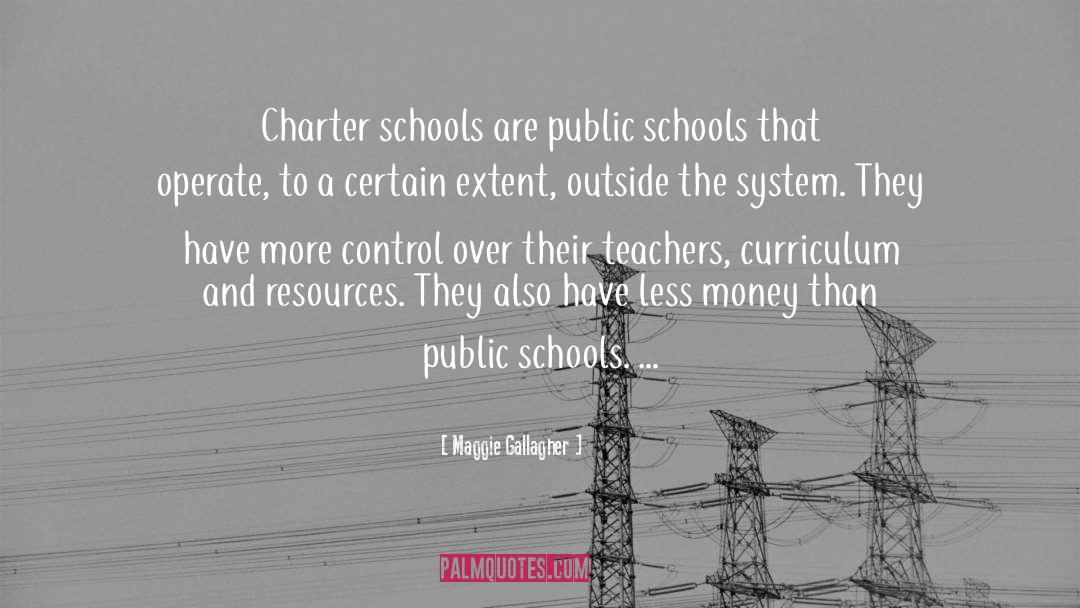 Maggie Gallagher Quotes: Charter schools are public schools