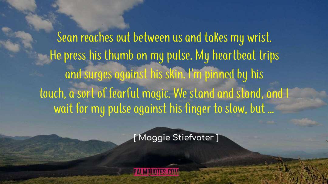 Maggie Stiefvater Quotes: Sean reaches out between us