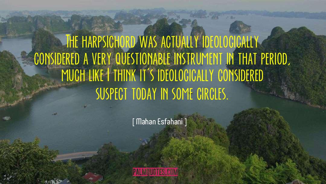 Mahan Esfahani Quotes: The harpsichord was actually ideologically