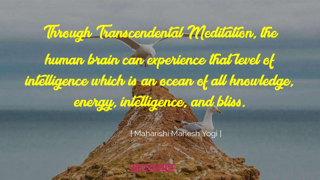 Maharishi Mahesh Yogi Quotes: Through Transcendental Meditation, the human