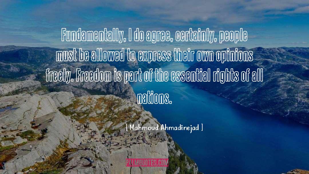 Mahmoud Ahmadinejad Quotes: Fundamentally, I do agree, certainly,