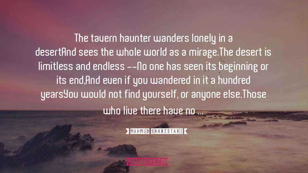 Mahmud Shabistari Quotes: The tavern haunter wanders lonely