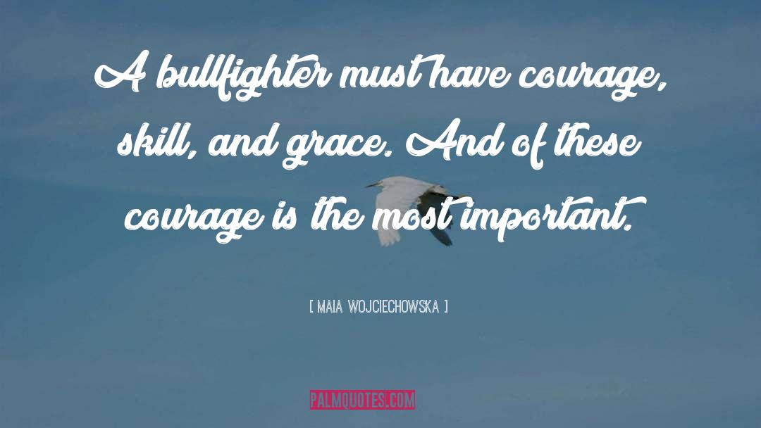 Maia Wojciechowska Quotes: A bullfighter must have courage,