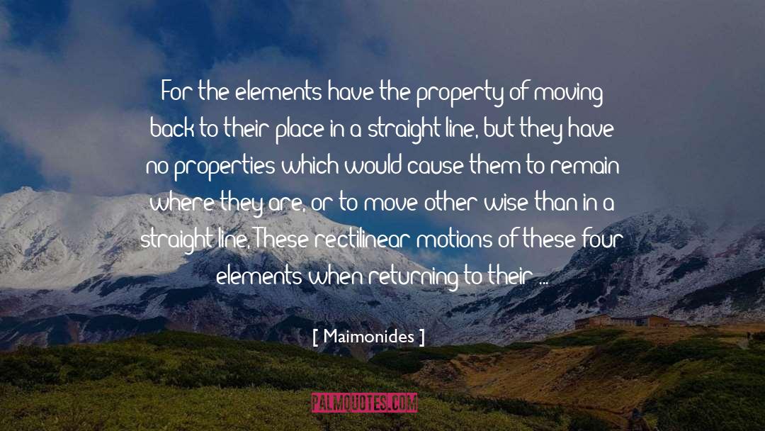 Maimonides Quotes: For the elements have the