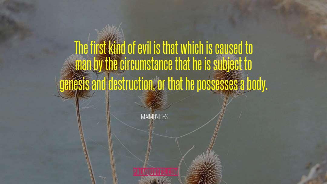 Maimonides Quotes: The first kind of evil