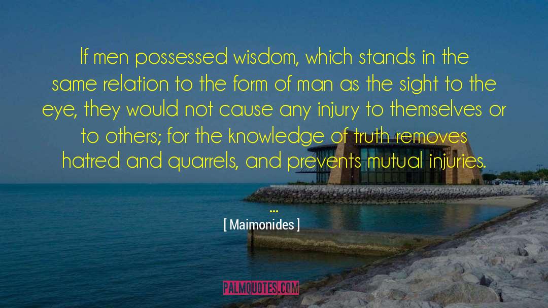 Maimonides Quotes: If men possessed wisdom, which