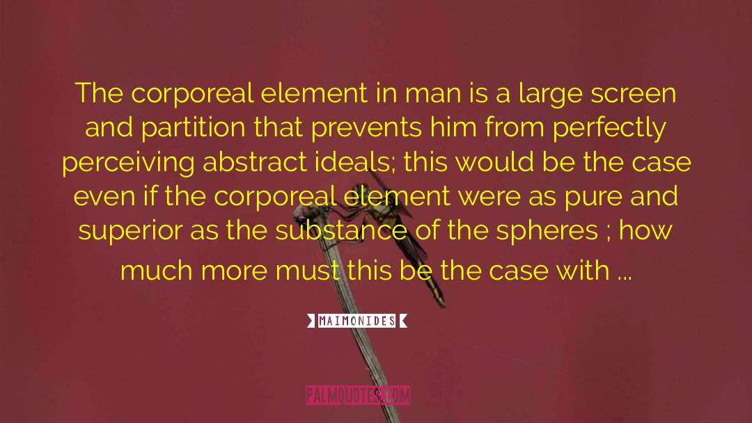 Maimonides Quotes: The corporeal element in man