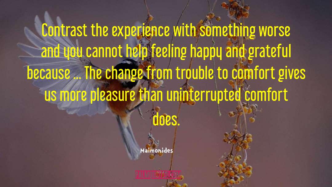 Maimonides Quotes: Contrast the experience with something