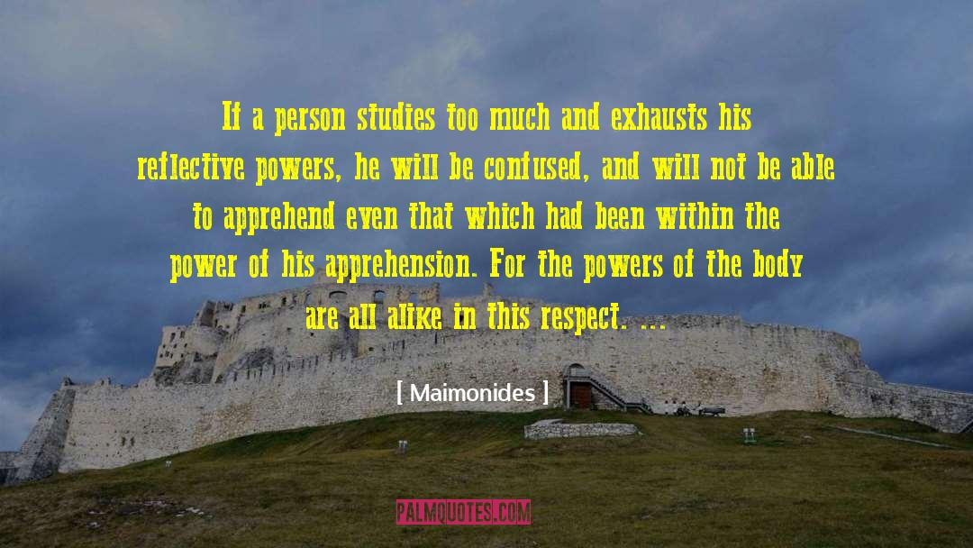 Maimonides Quotes: If a person studies too