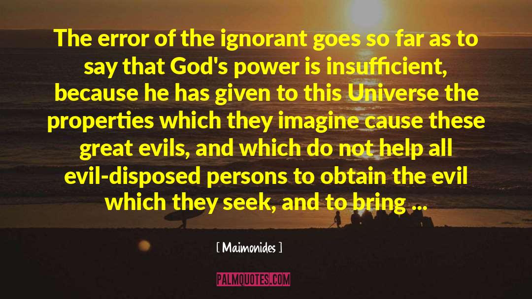 Maimonides Quotes: The error of the ignorant