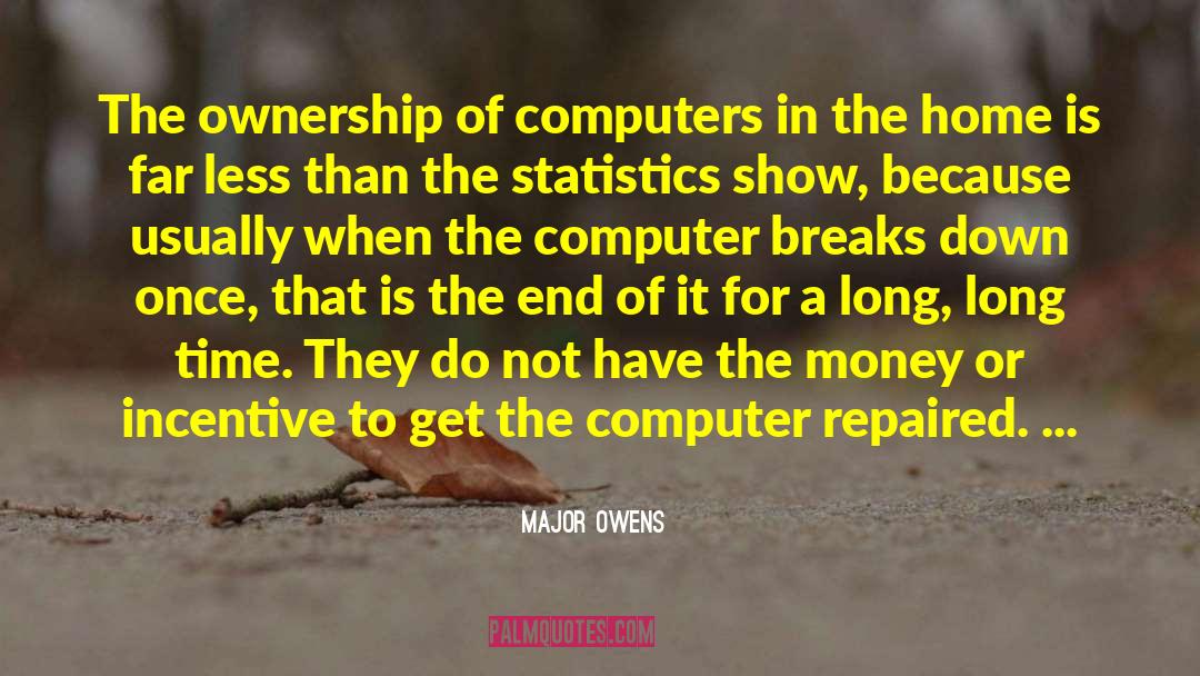 Major Owens Quotes: The ownership of computers in